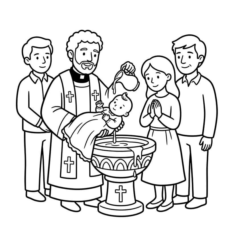 معمودية جماعية احتفالية تلوين