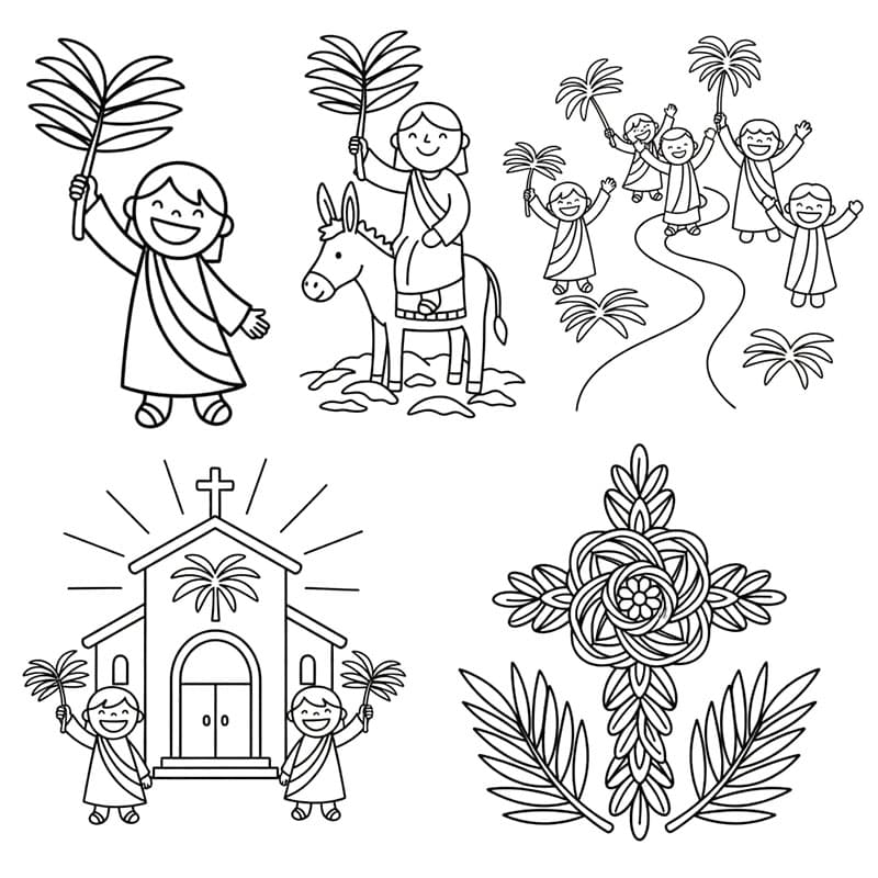 مطبوعات أحد الشعانين تلوين