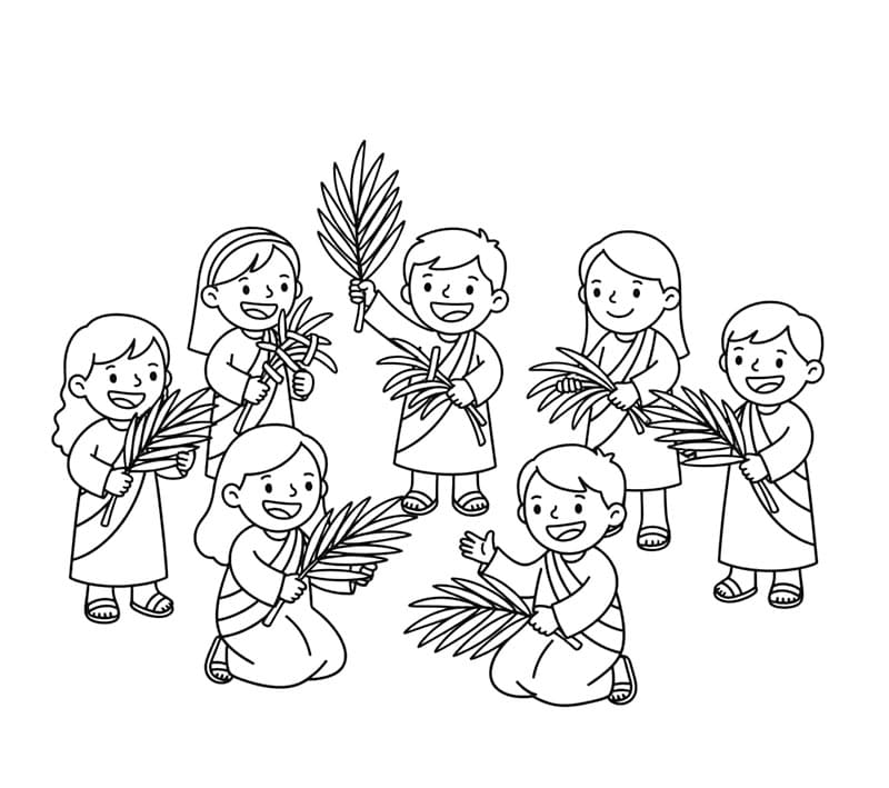 أحد السعف تلوين