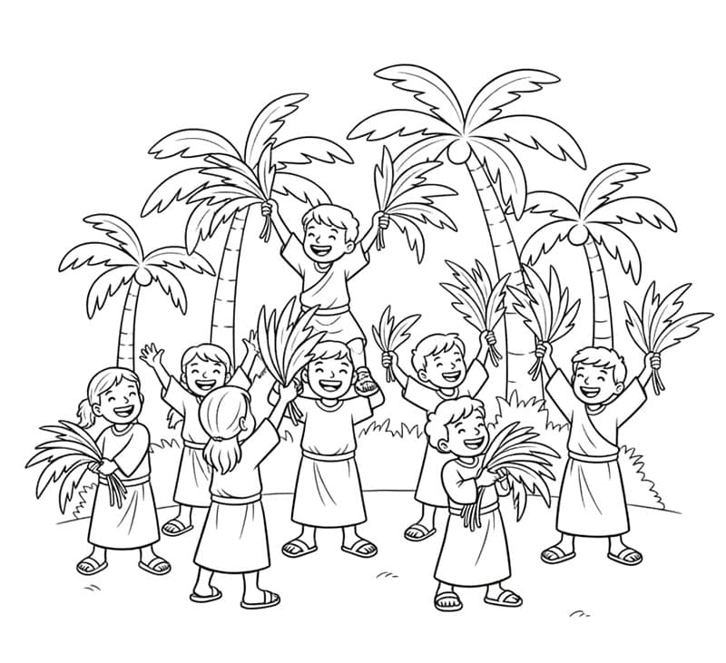 متعة أحد الشعانين تلوين