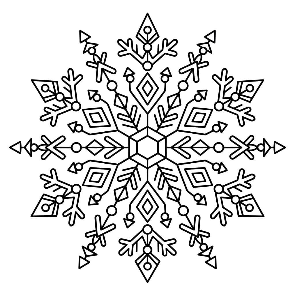 ندفة مزخرفة تلوين