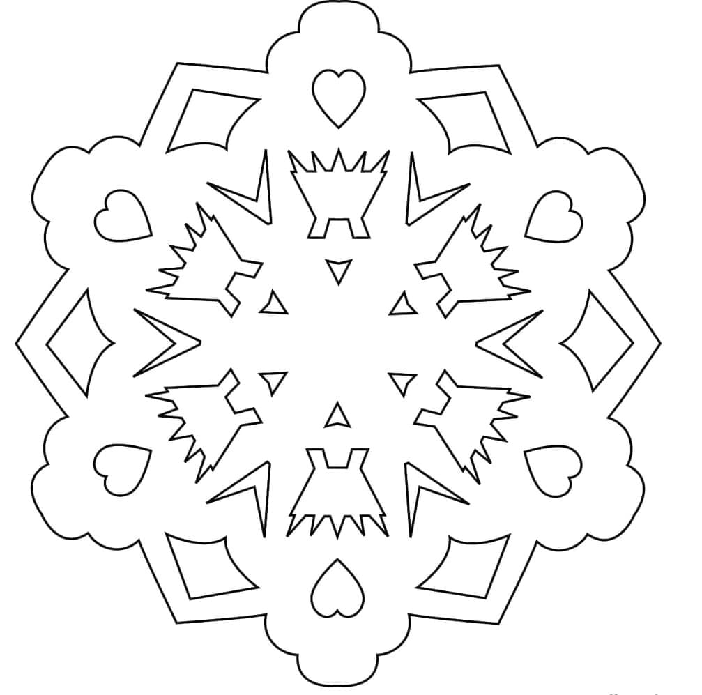 ندفة ثلجية ورقية تلوين