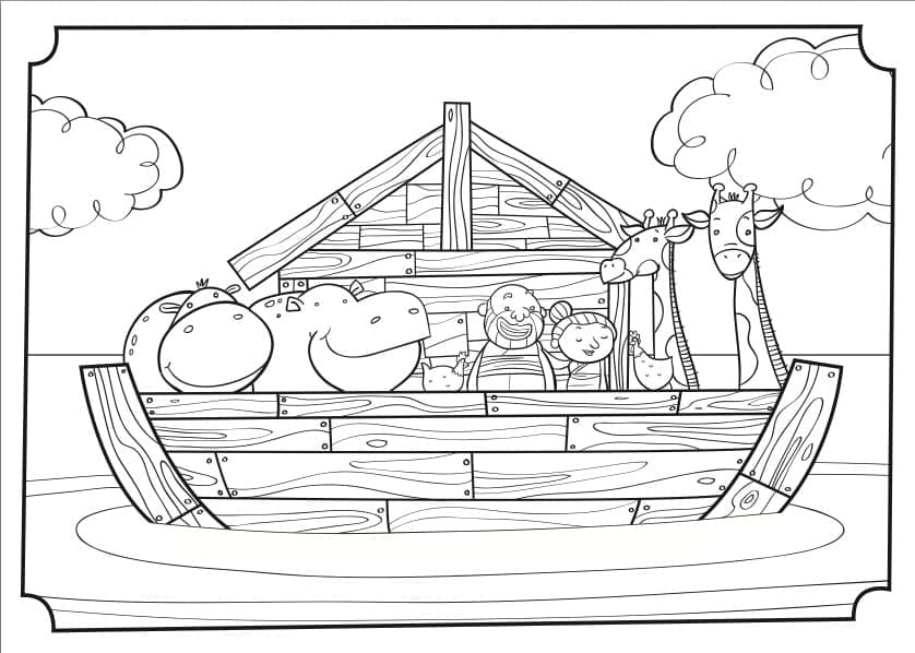 نموذج قابل للطباعة لسفينة نوح تلوين