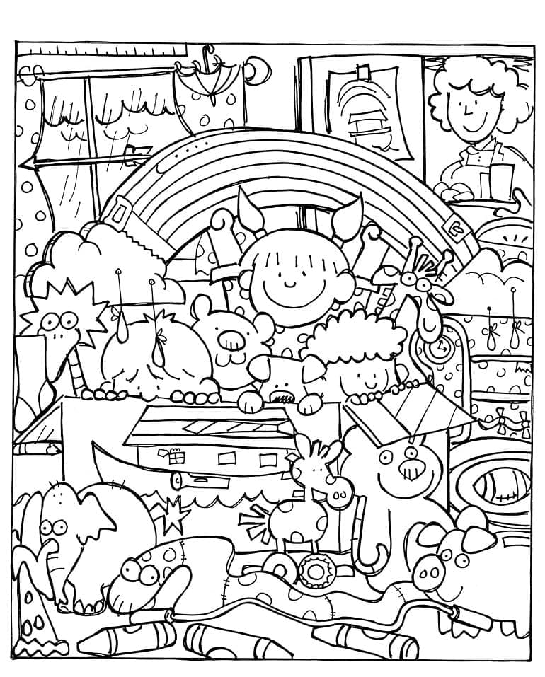 نموذج سفينة نوح للطباعة مجاناً تلوين