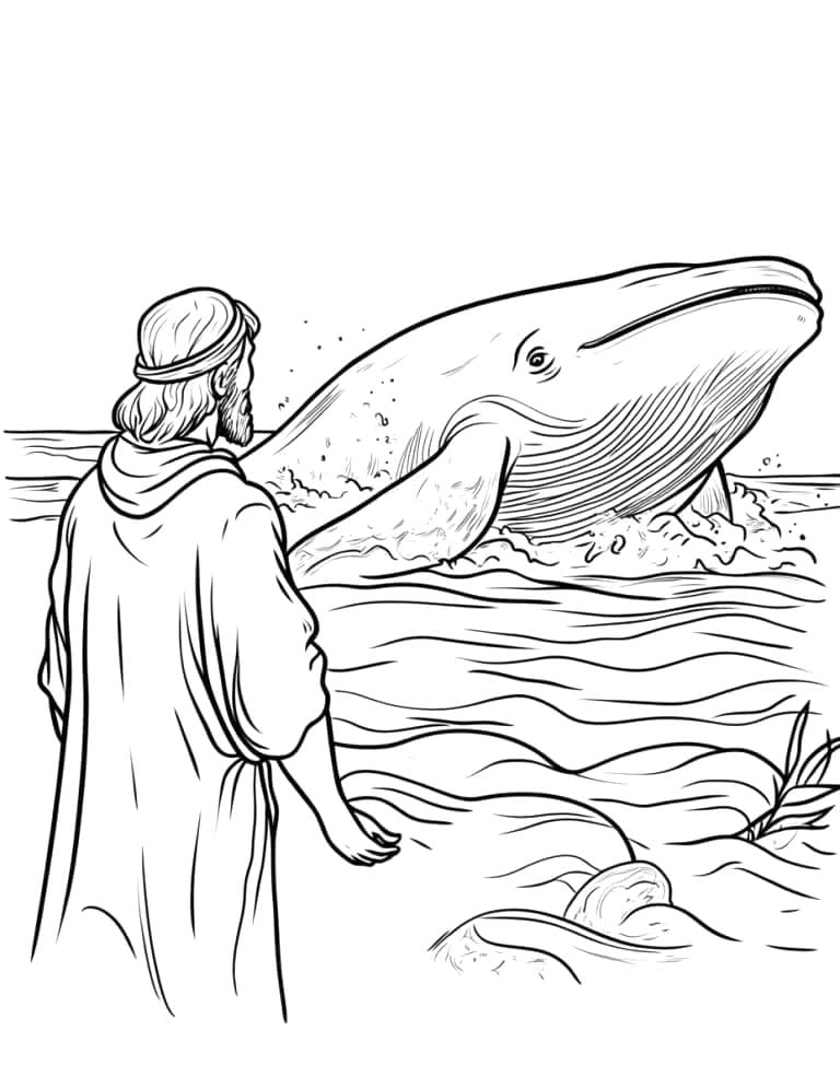 قصة يونان من الكتاب المقدس تلوين