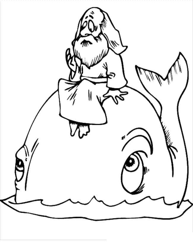 قصة يونان والحوت قابلة للطباعة تلوين