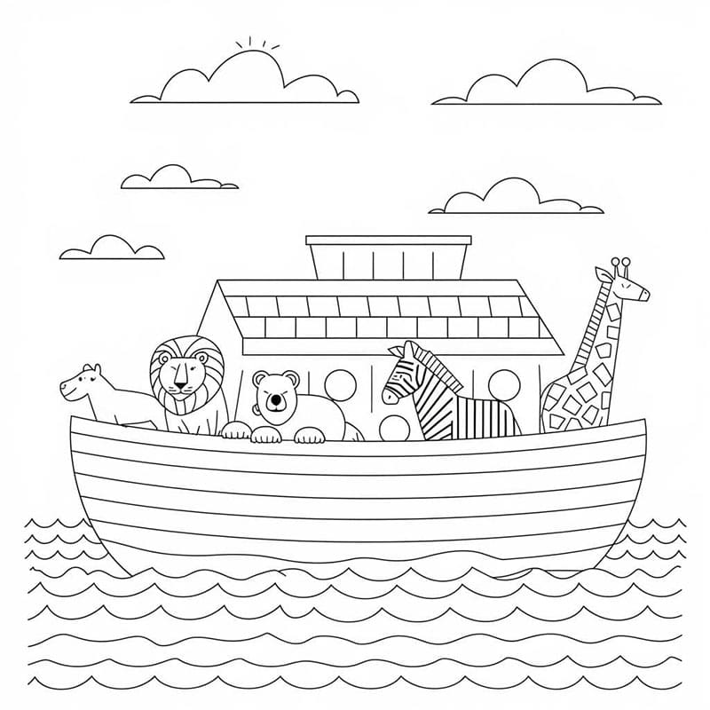 رسم سفينة نوح تلوين