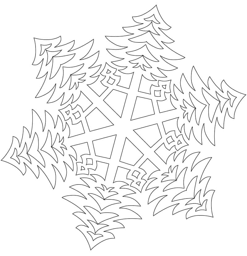 رسمة ندفة ثلج تلوين