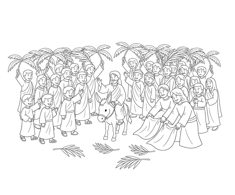 رسمة أحد الشعانين تلوين