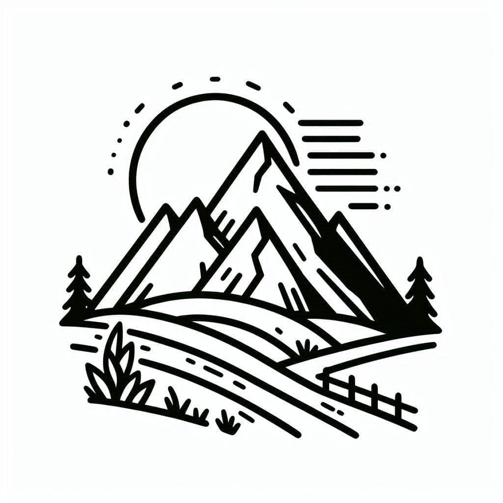 رسم الجبال تلوين