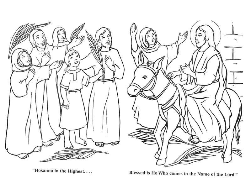 رسم مجاني لأحد الشعانين تلوين