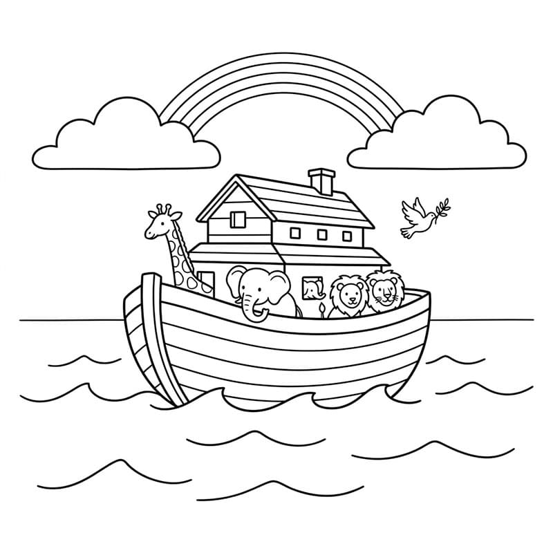 سفينة نوح في البحر الهادئ تلوين