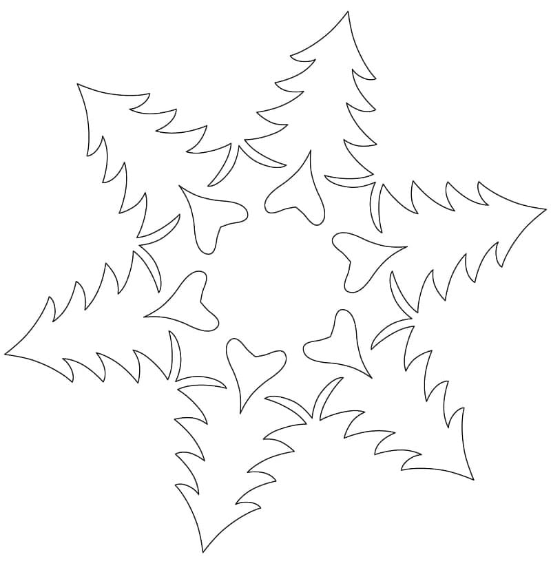 شجرة عيد الميلاد ندفة الثلج تلوين