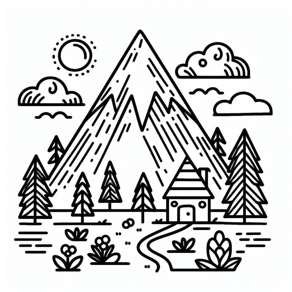 صور جبال للطباعة المجانية تلوين