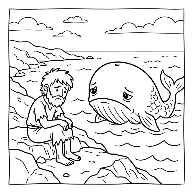 تأمل على الشاطئ البعيد تلوين