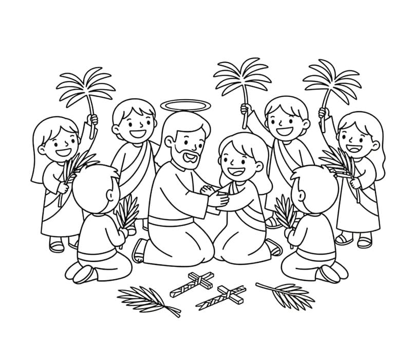 تحية أحد الشعانين تلوين