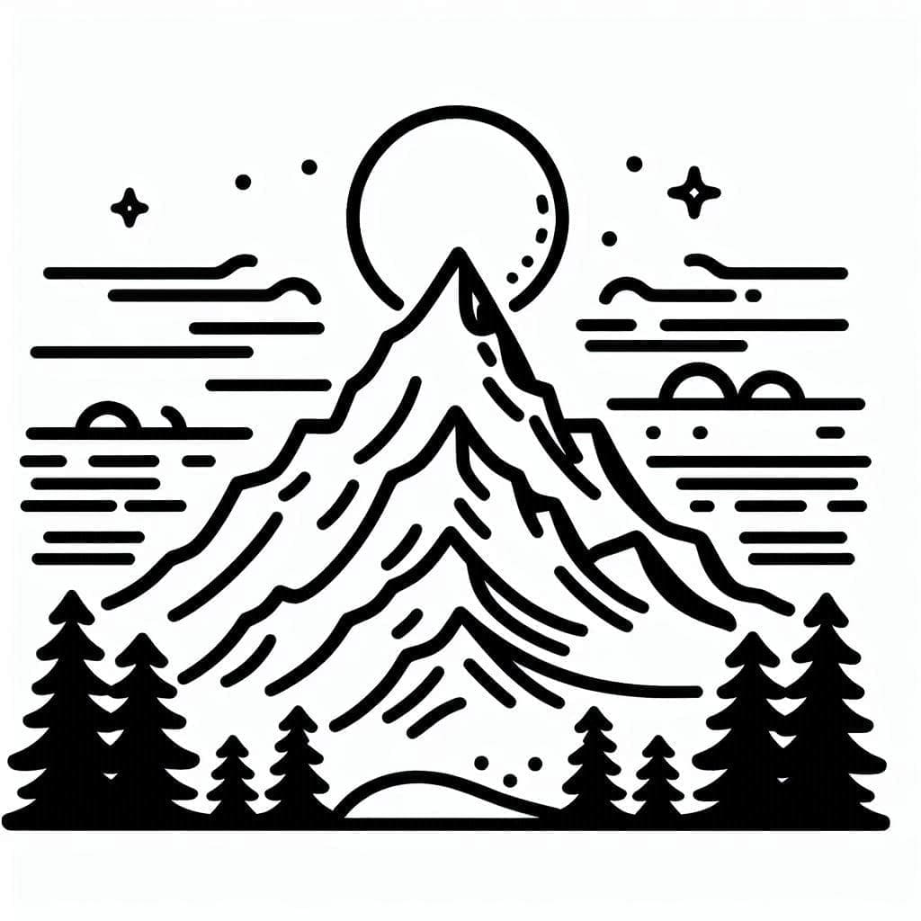 طباعة مجانية لجبال جميلة تلوين