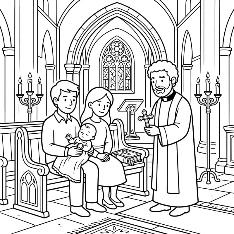 طقوس معمودية الكاتدرائية تلوين
