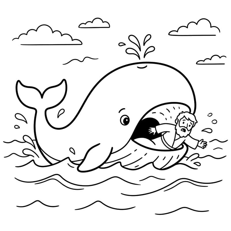 يونان في حماية الحوت تلوين