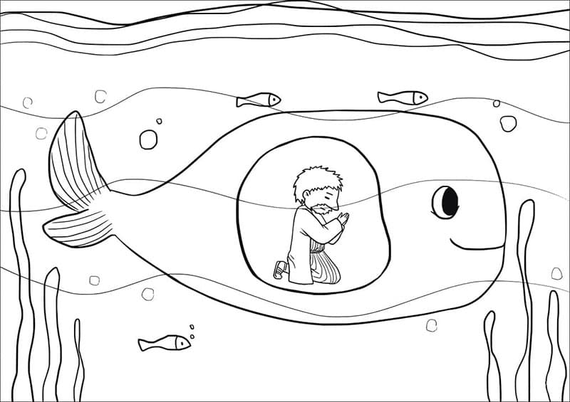 يونان والحوت الكتاب المقدس تلوين