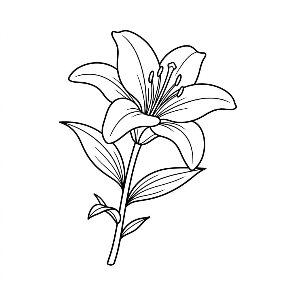 زهرة الزنبق البسيطة تلوين