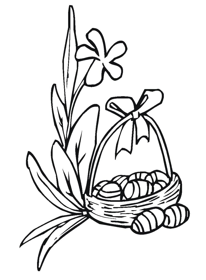 زنابق وسلة عيد الفصح تلوين