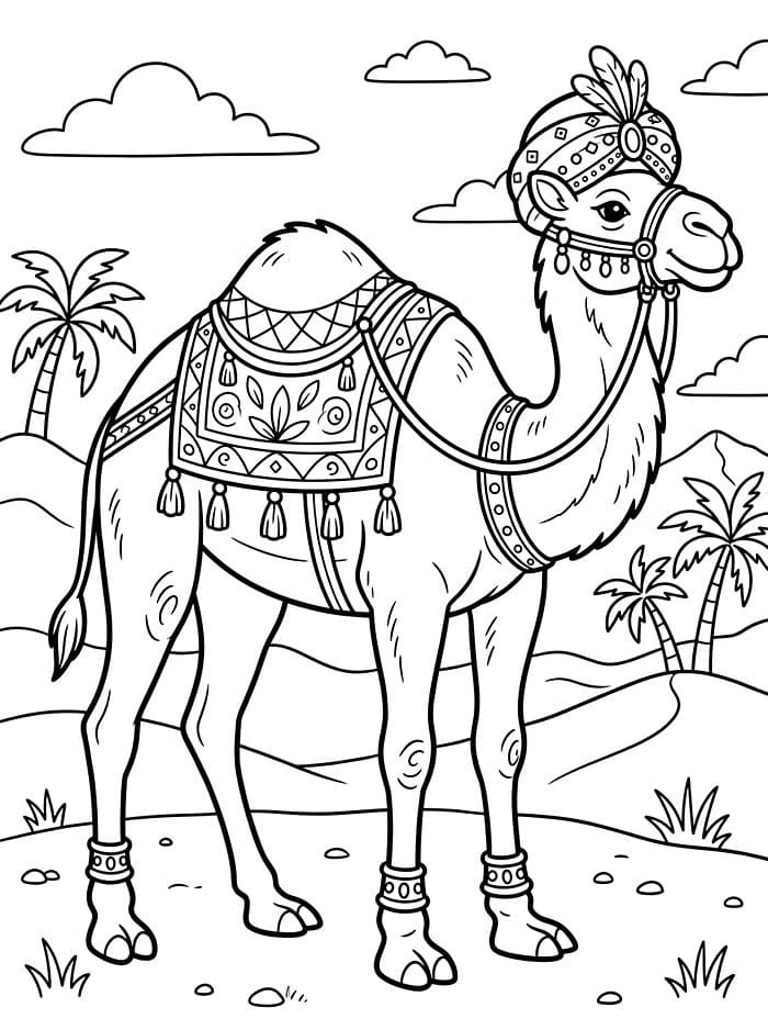 الجمل العربي الملكي تلوين