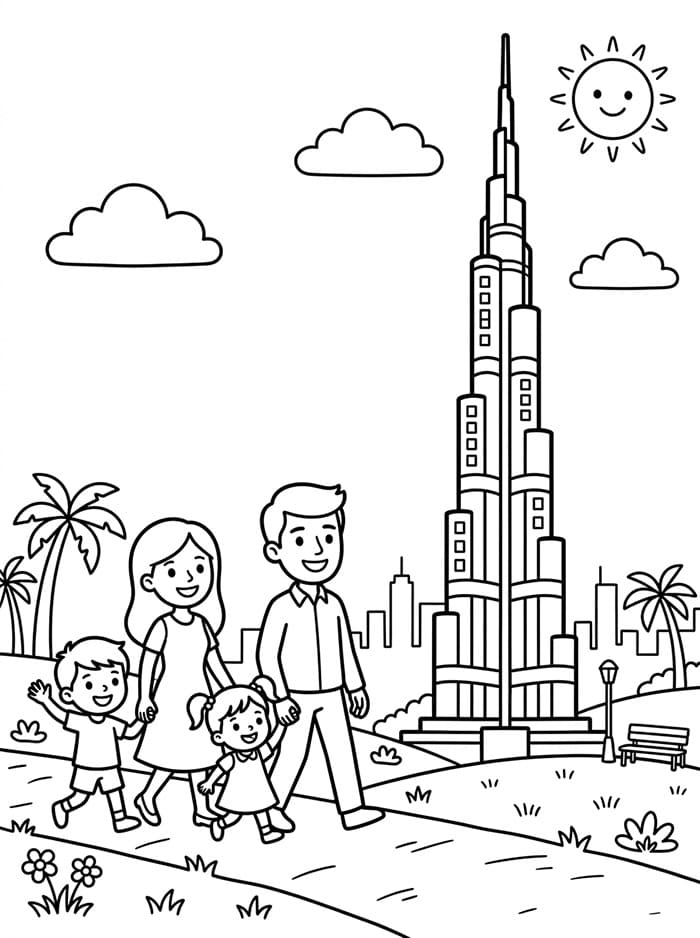 برج خليفة وعائلة تلوين