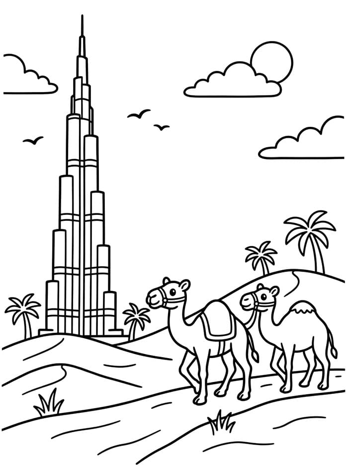 برج خليفة وجمال تلوين