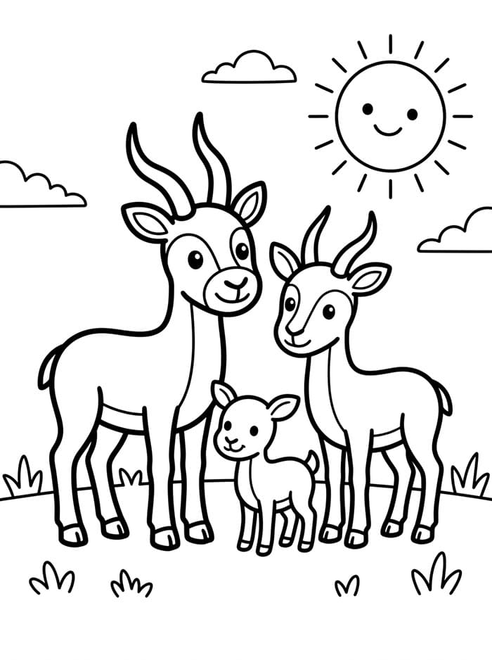 عائلة غزلان تلوين