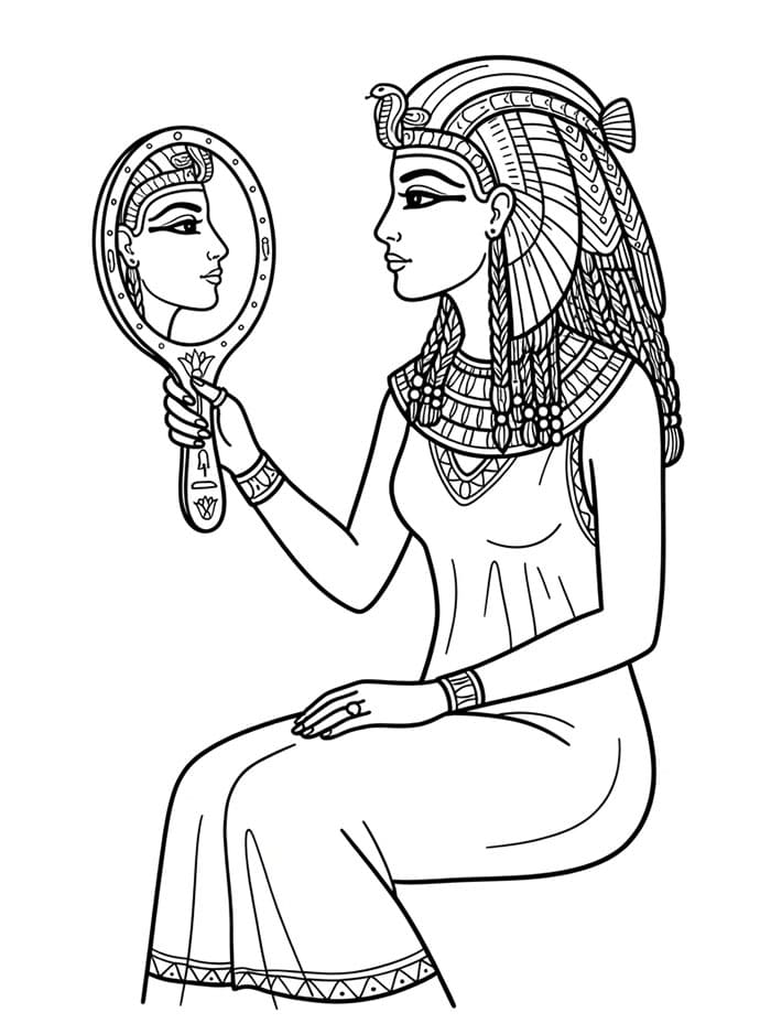 كليوباترا تحمل مرآة تلوين