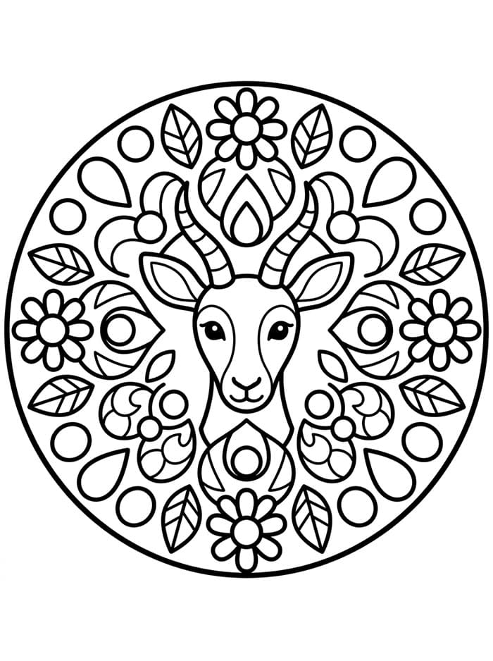 ماندالا الغزال تلوين