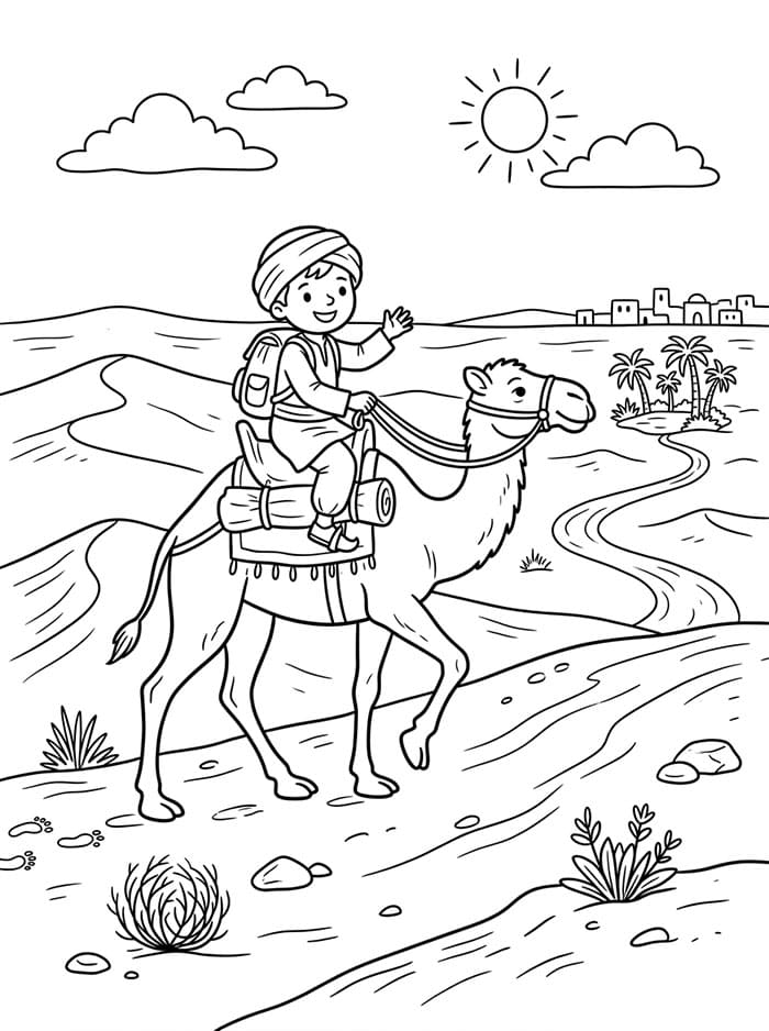 مغامرة الجمل العربي تلوين