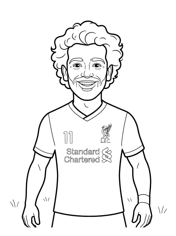 محمد صلاح مبتسمًا تلوين