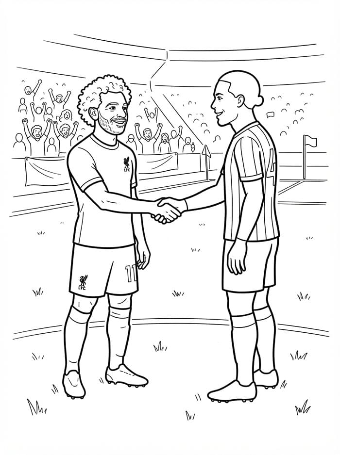 مصافحة محمد صلاح تلوين
