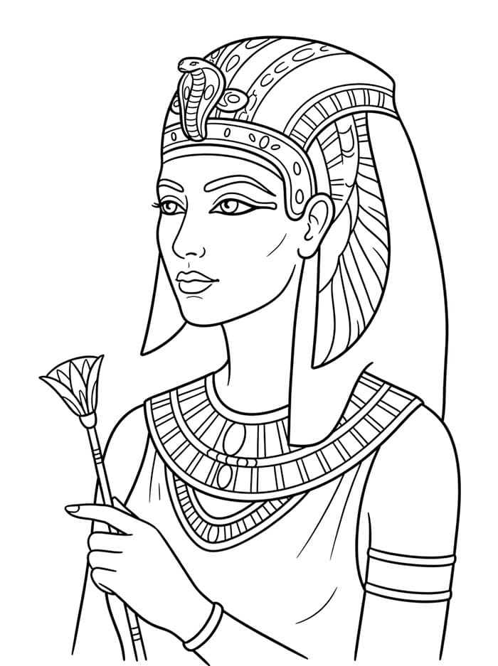 صورة كليوباترا من زاوية ثلاثة أرباع تلوين