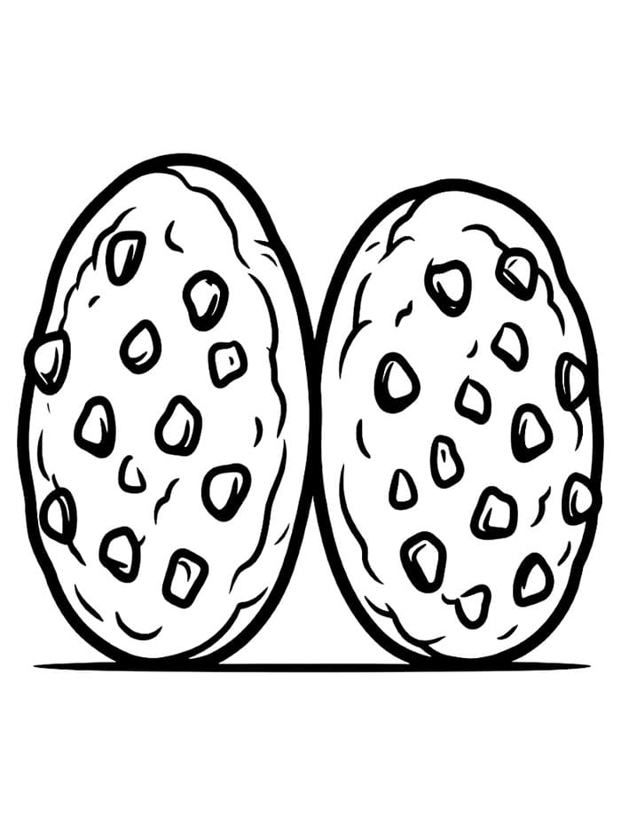 قطعتان من الكوكيز تلوين