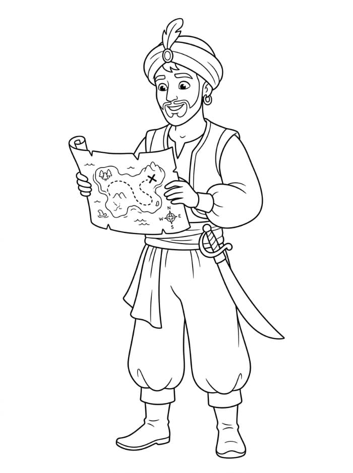 سندباد وخريطة الكنز تلوين