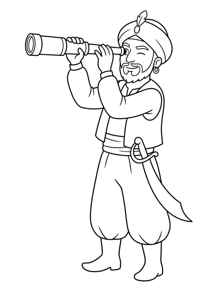 سندباد يستخدم منظاراً تلوين